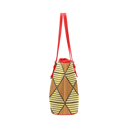 Geometric Triangle Pattern Leather Tote Bag/Large (Model 1651)