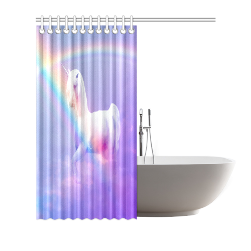 Unicorn and Rainbow Shower Curtain 72"x72"