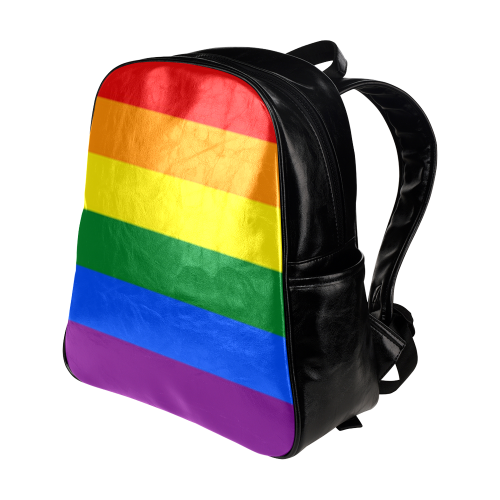 Gay Pride Rainbow Flag Stripes Multi-Pockets Backpack (Model 1636)