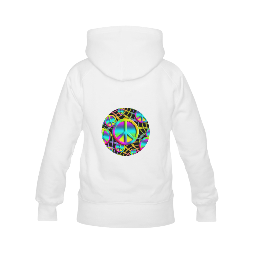 Neon Colorful Peace Pattern Women's Classic Hoodies (Model H07)