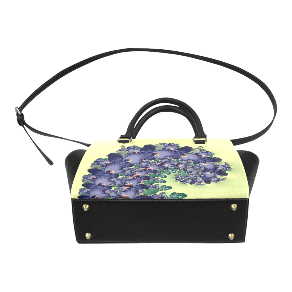 Fantastical Purple Feathers Fractal Abstract Classic Shoulder Handbag (Model 1653)