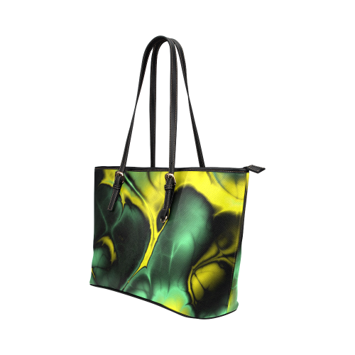 awesome fractal 32 Leather Tote Bag/Small (Model 1651)