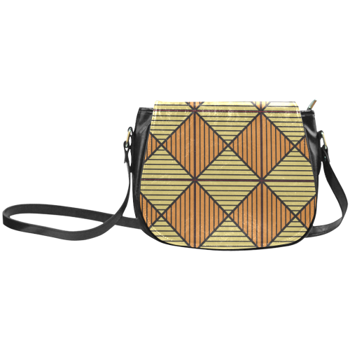 Geometric Triangle Pattern Classic Saddle Bag/Small (Model 1648)
