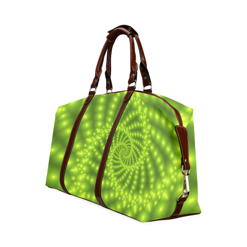 Glossy Lime Green Beads Spiral Fractal Classic Travel Bag (Model 1643)