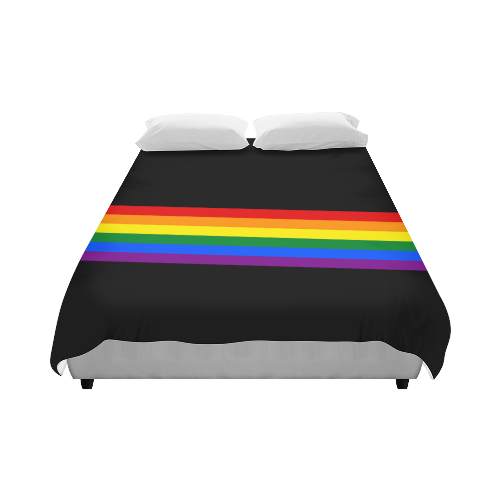 Rainbow Flag Colored Stripes Duvet Cover 86"x70" ( All-over-print)