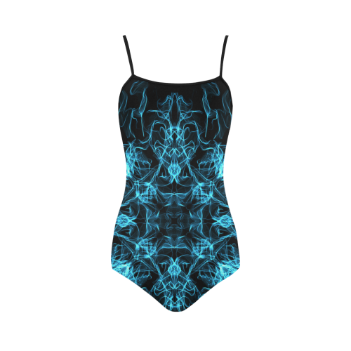 Blue SILK Arts Fractal Strap Swimsuit ( Model S05)