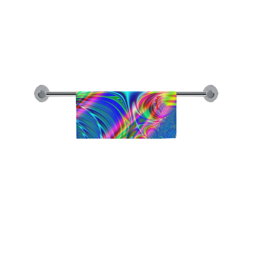 Rainbow Splash Fractal Square Towel 13“x13”