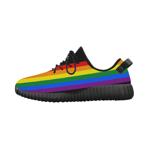 Gay Pride Rainbow Flag Stripes Grus Men's Breathable Woven Running Shoes (Model 022)