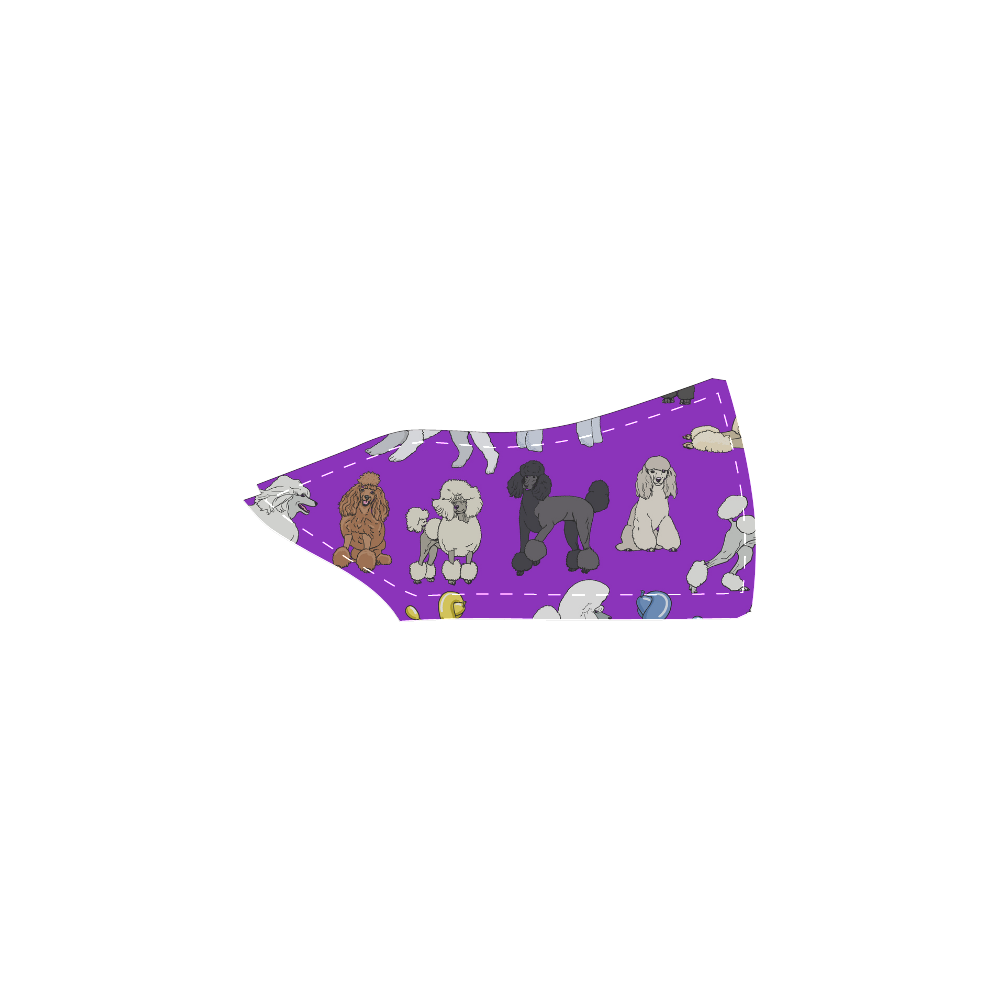 poodles purple Women's Unusual Slip-on Canvas Shoes (Model 019)