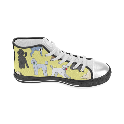 poodles yellow Women's Classic High Top Canvas Shoes (Model 017)