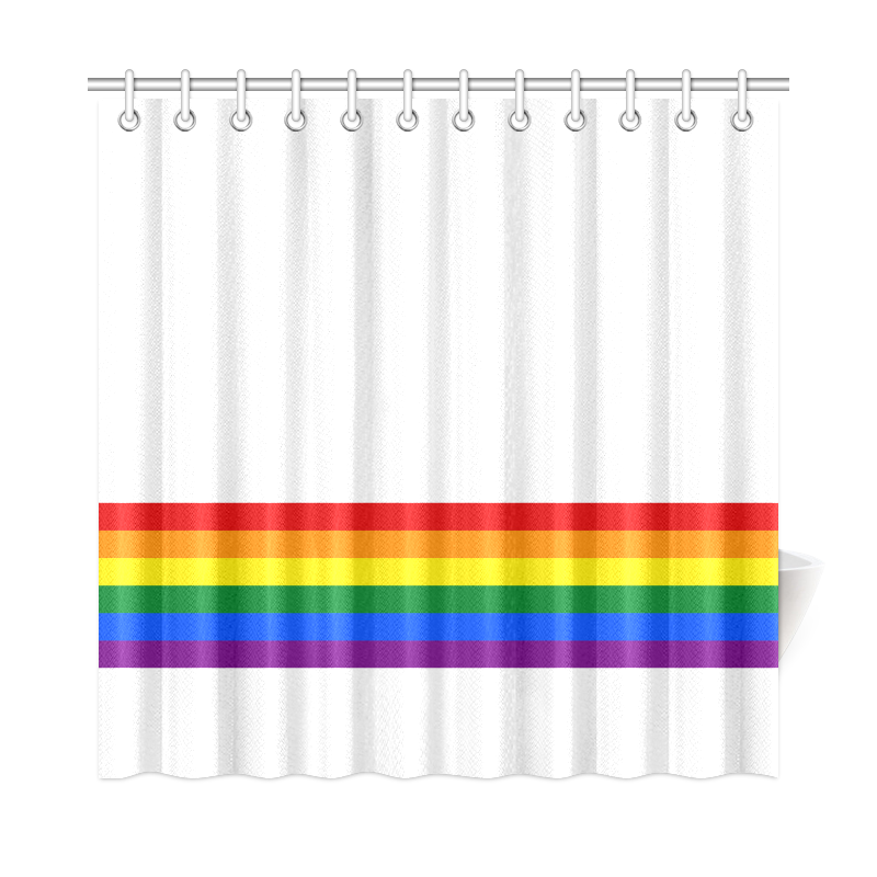 Gay Pride Rainbow Flag Stripes Shower Curtain 72"x72"