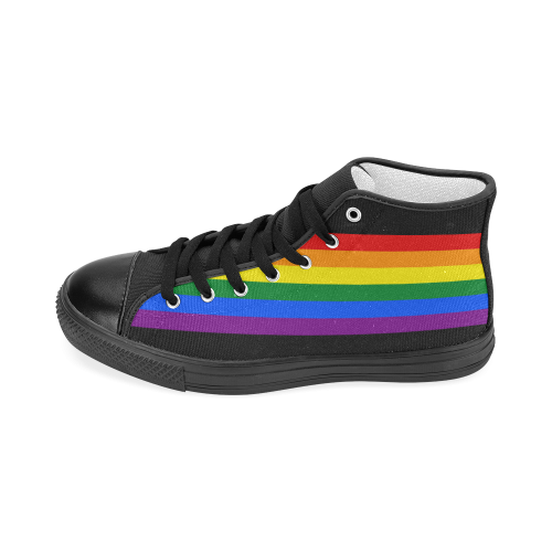 Gay Pride Rainbow Flag Stripes Men’s Classic High Top Canvas Shoes (Model 017)