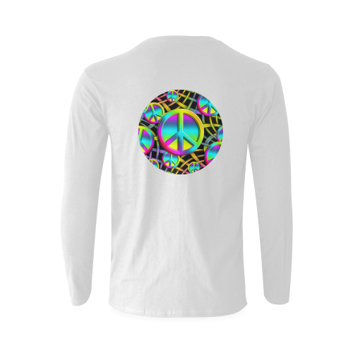 Neon Colorful Peace Pattern Sunny Men's T-shirt (long-sleeve) (Model T08)