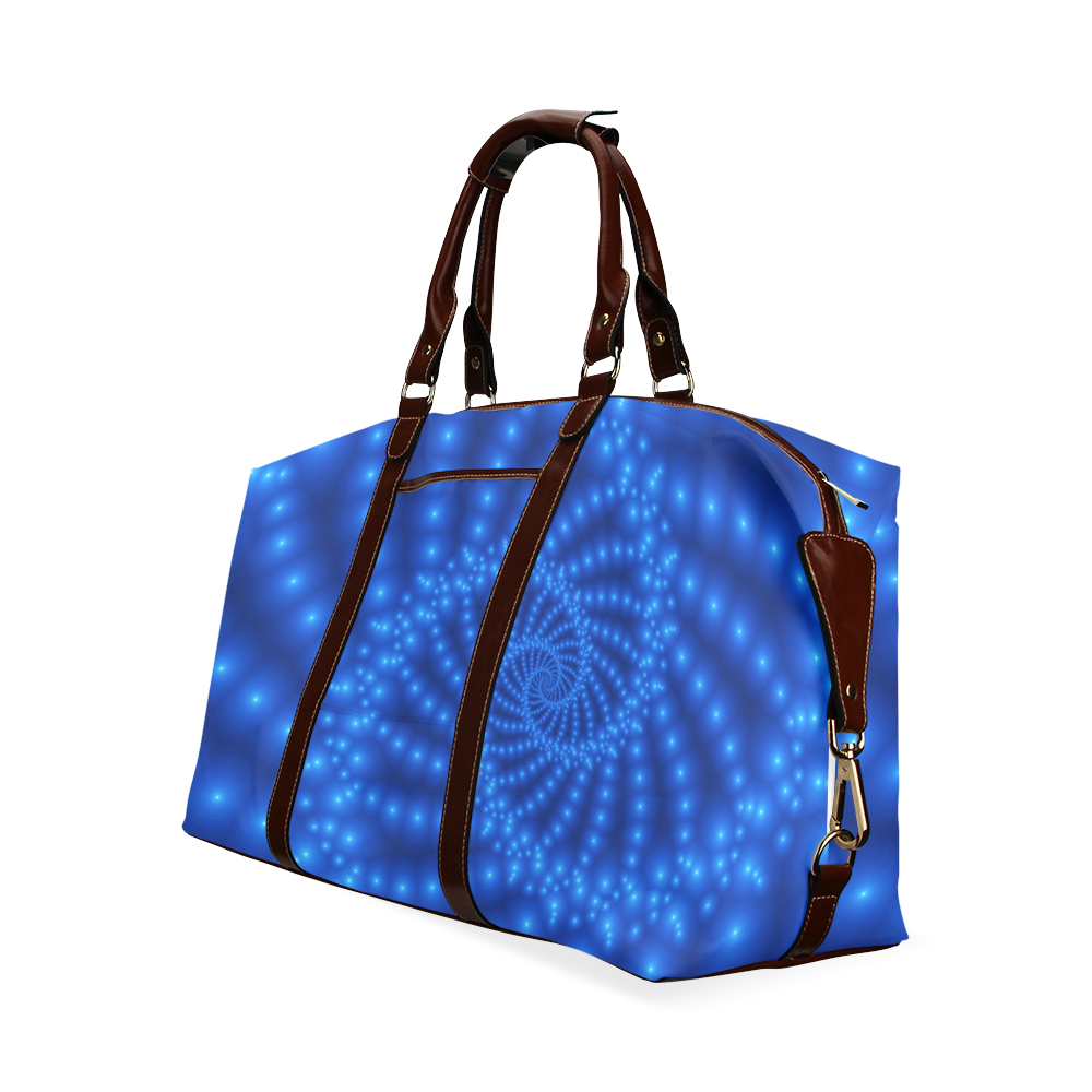 Glossy Blue Beads Spiral Fractal Classic Travel Bag (Model 1643)