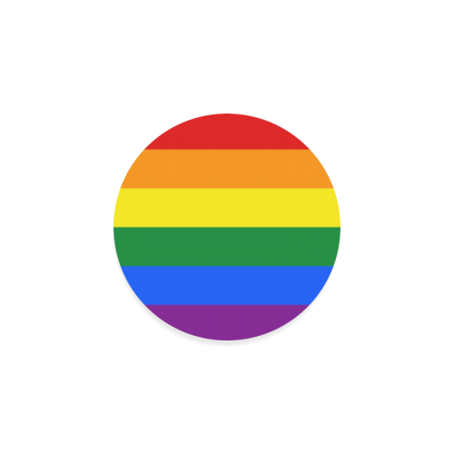 Gay Pride Rainbow Flag Stripes Round Coaster