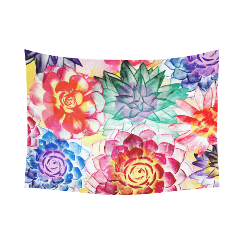 Succulents Cotton Linen Wall Tapestry 80"x 60"