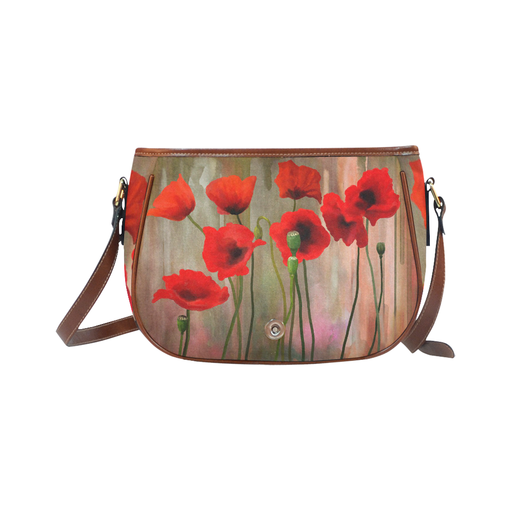 Poppies Saddle Bag/Small (Model 1649) Full Customization