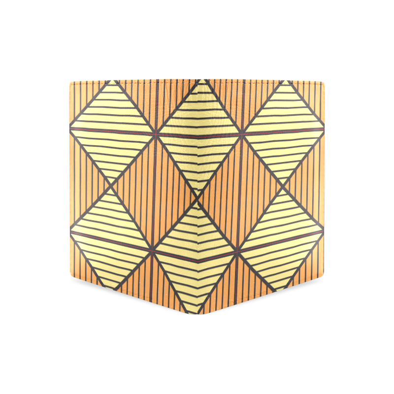 Geometric Triangle Pattern Men's Leather Wallet (Model 1612)