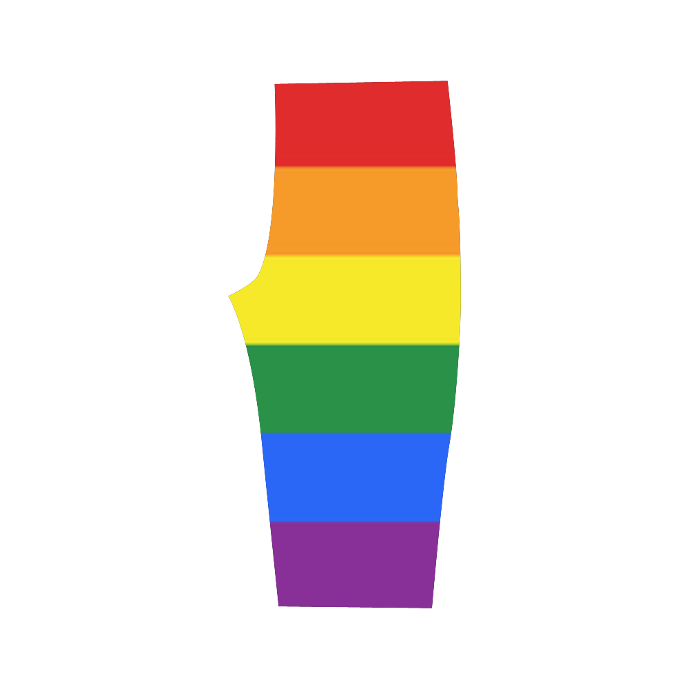 Gay Pride Rainbow Flag Stripes Hestia Cropped Leggings (Model L03)
