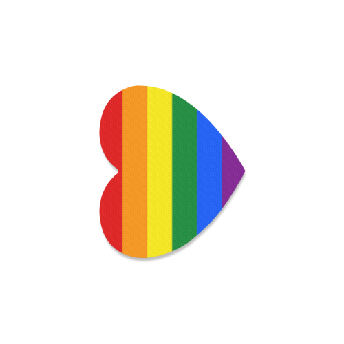Gay Pride Rainbow Flag Stripes Heart Coaster
