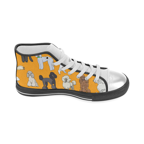 poodles orange Women's Classic High Top Canvas Shoes (Model 017)