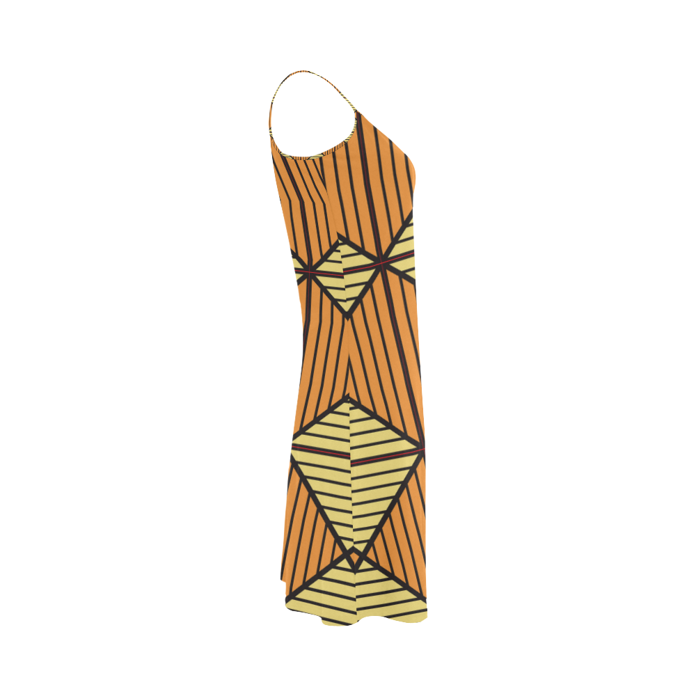Geometric Triangle Pattern Alcestis Slip Dress (Model D05)
