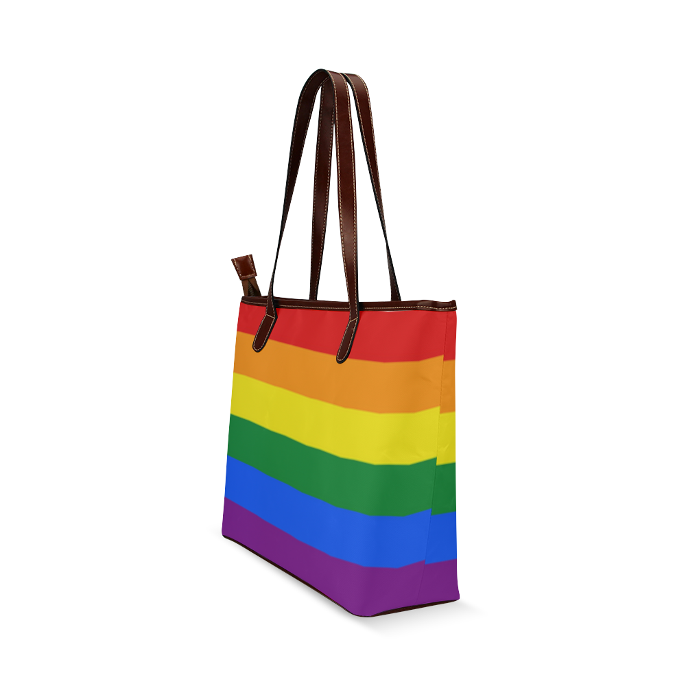 Gay Pride Rainbow Flag Stripes Shoulder Tote Bag (Model 1646)