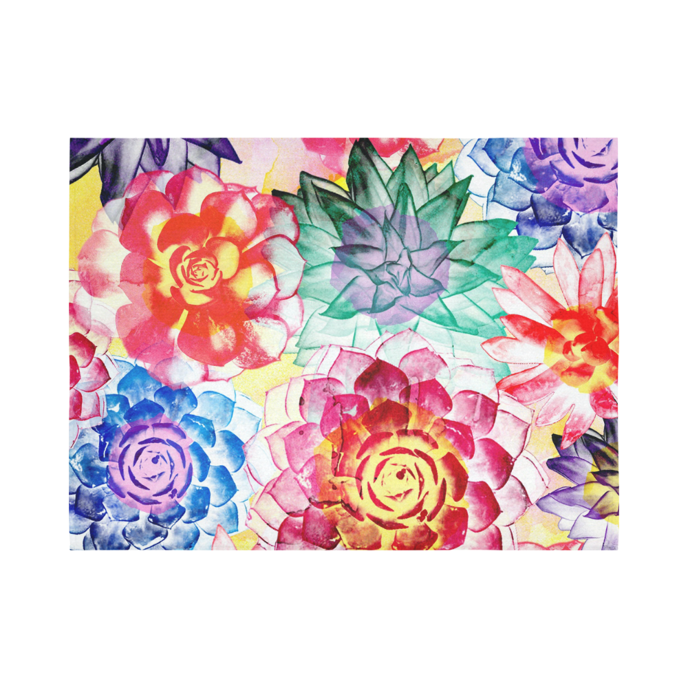 Succulents Cotton Linen Wall Tapestry 80"x 60"