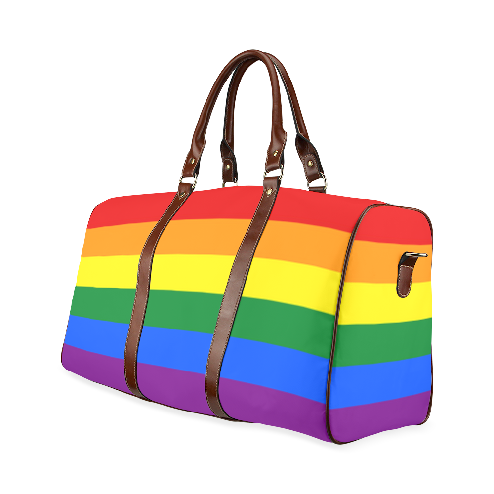 Gay Pride Rainbow Flag Stripes Waterproof Travel Bag/Large (Model 1639)
