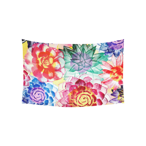 Succulents Cotton Linen Wall Tapestry 60"x 40"