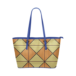 Geometric Triangle Pattern Leather Tote Bag/Small (Model 1651)