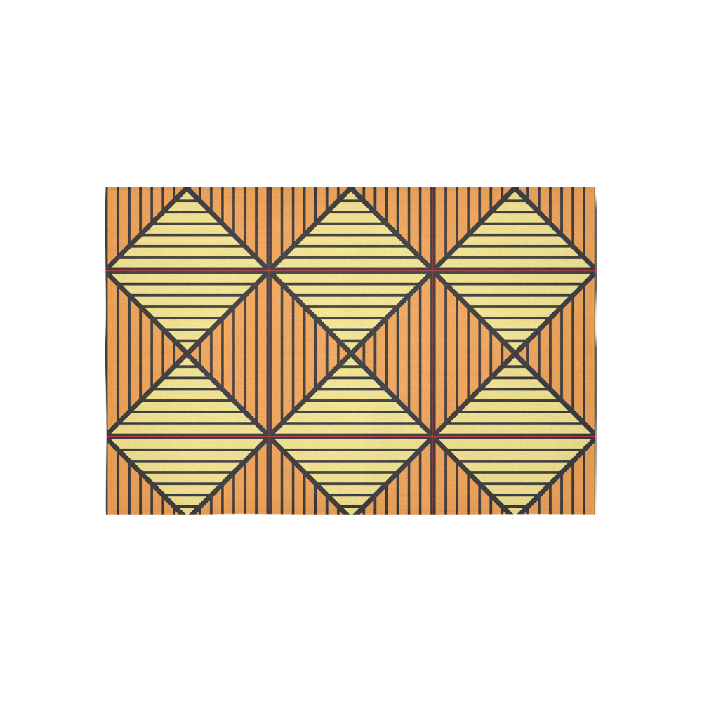 Geometric Triangle Pattern Cotton Linen Wall Tapestry 60"x 40"