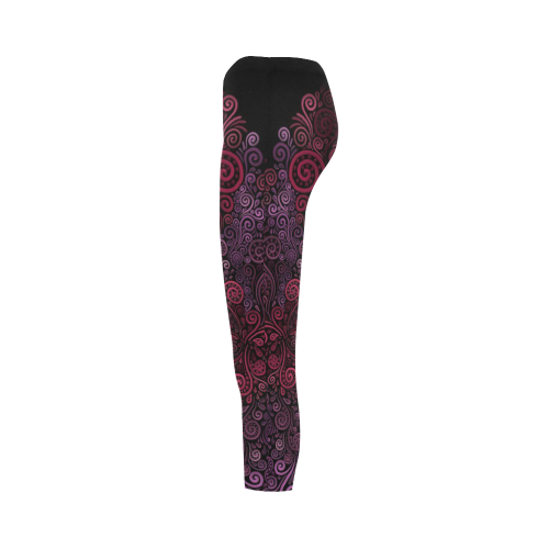 Psychedelic 3D Rose Capri Legging (Model L02)
