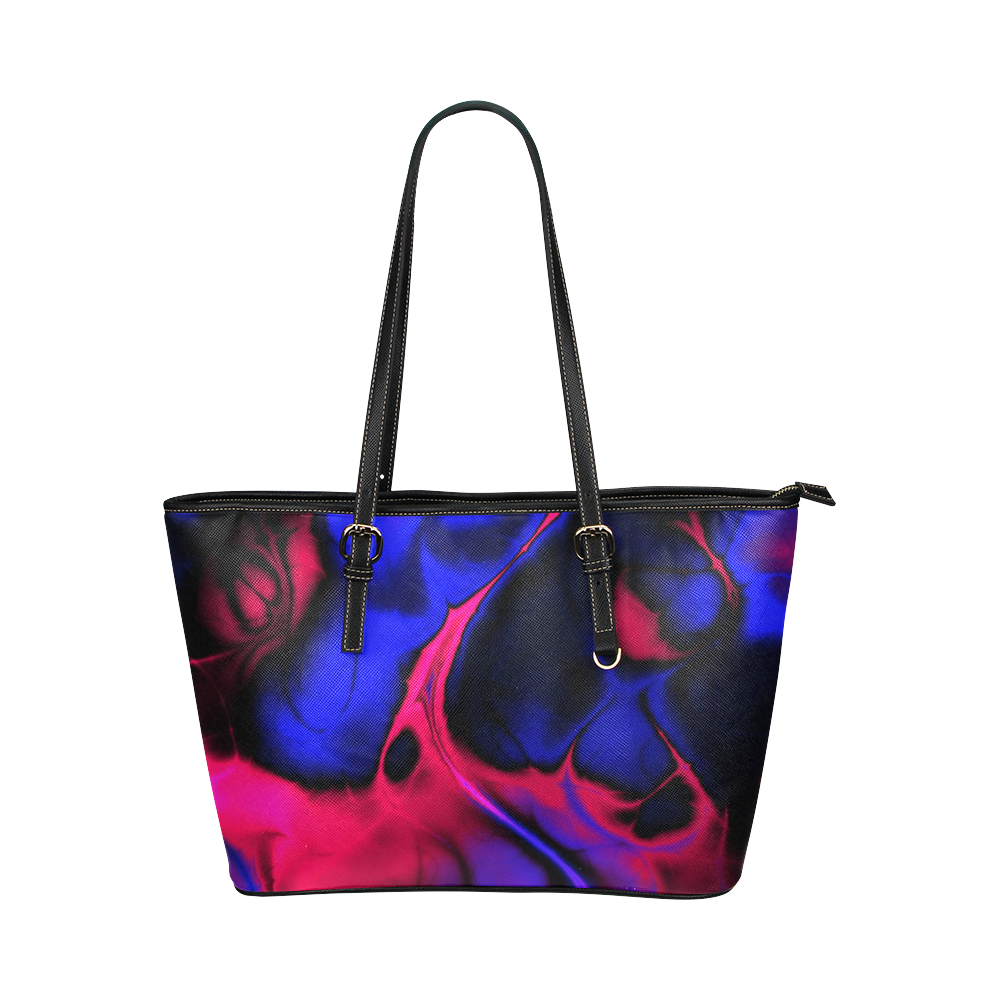 awesome fractal 31 Leather Tote Bag/Small (Model 1651)