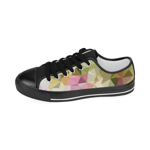 Low Poly - Pastel Flowers Women's Classic Canvas Shoes (Model 018)
