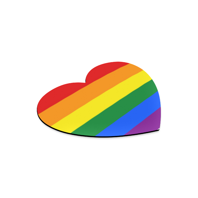 Gay Pride Rainbow Flag Stripes Heart-shaped Mousepad