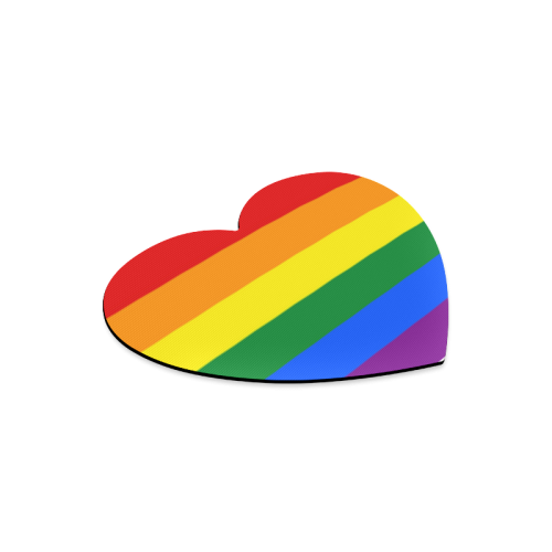 Gay Pride Rainbow Flag Stripes Heart-shaped Mousepad