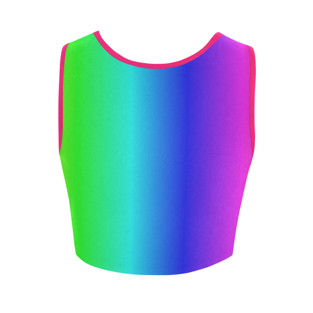 Crayon Box Ombre Rainbow Women's Crop Top (Model T42)