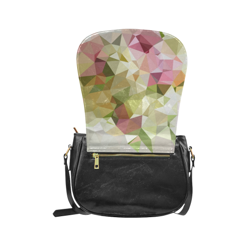 Low Poly Pastel Flowers Classic Saddle Bag/Small (Model 1648)