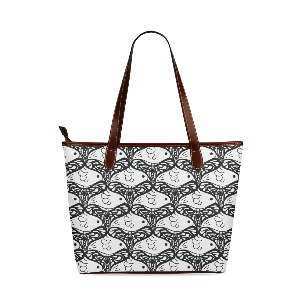 Bird and Butterfly Tessellation Shoulder Tote Bag (Model 1646)