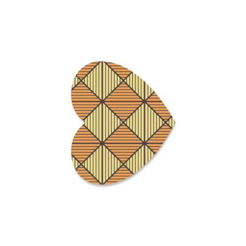 Geometric Triangle Pattern Heart Coaster