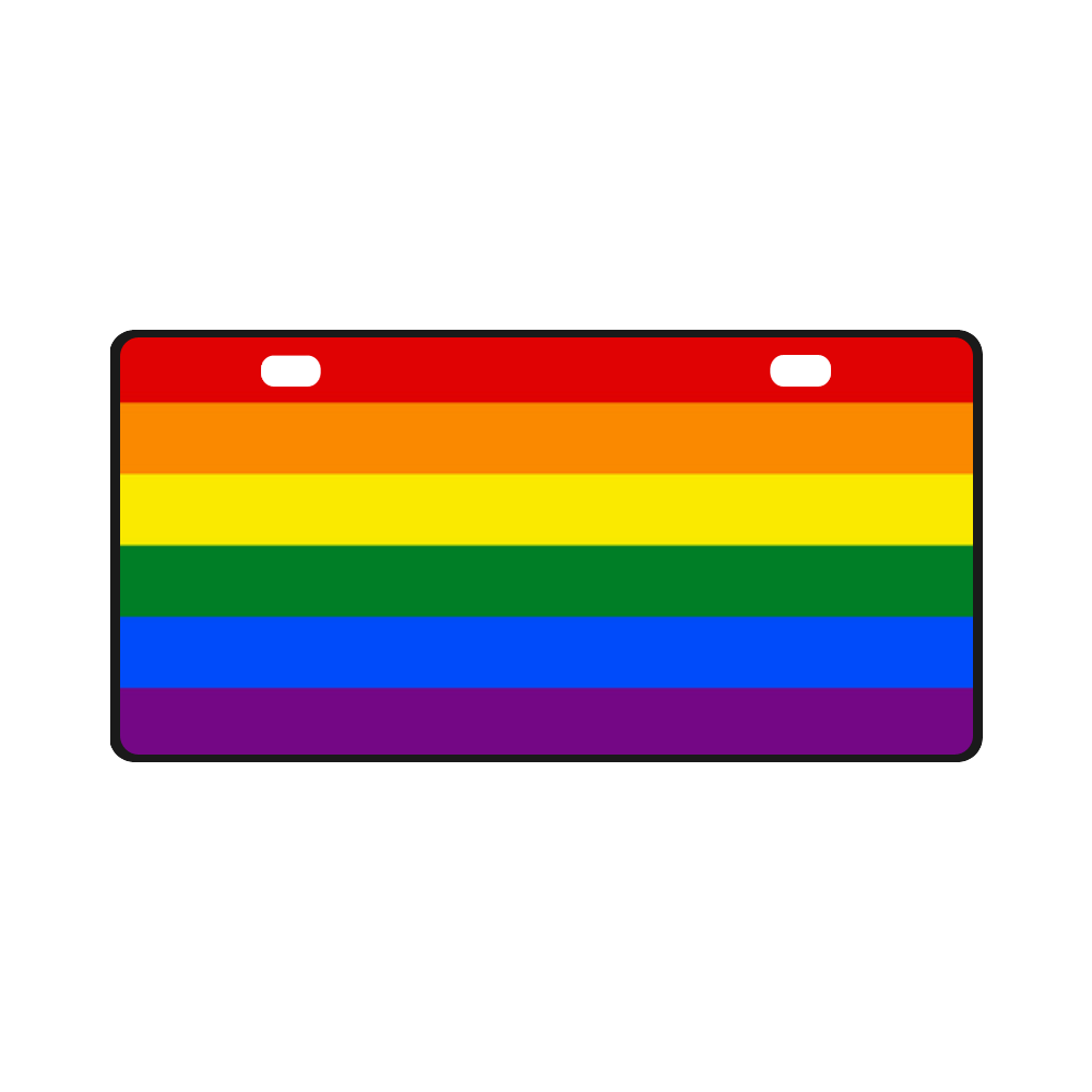Gay Pride Rainbow Flag Stripes License Plate
