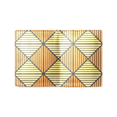 Geometric Triangle Pattern Men's Leather Wallet (Model 1612)