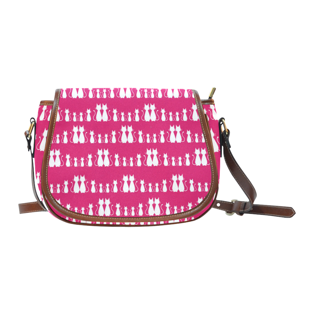 Cat Pattern Saddle Bag/Small (Model 1649) Full Customization