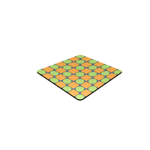 Green and Orange Geometric Pattern Square Coaster