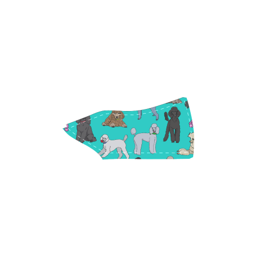 poodles aqua Women's Unusual Slip-on Canvas Shoes (Model 019)