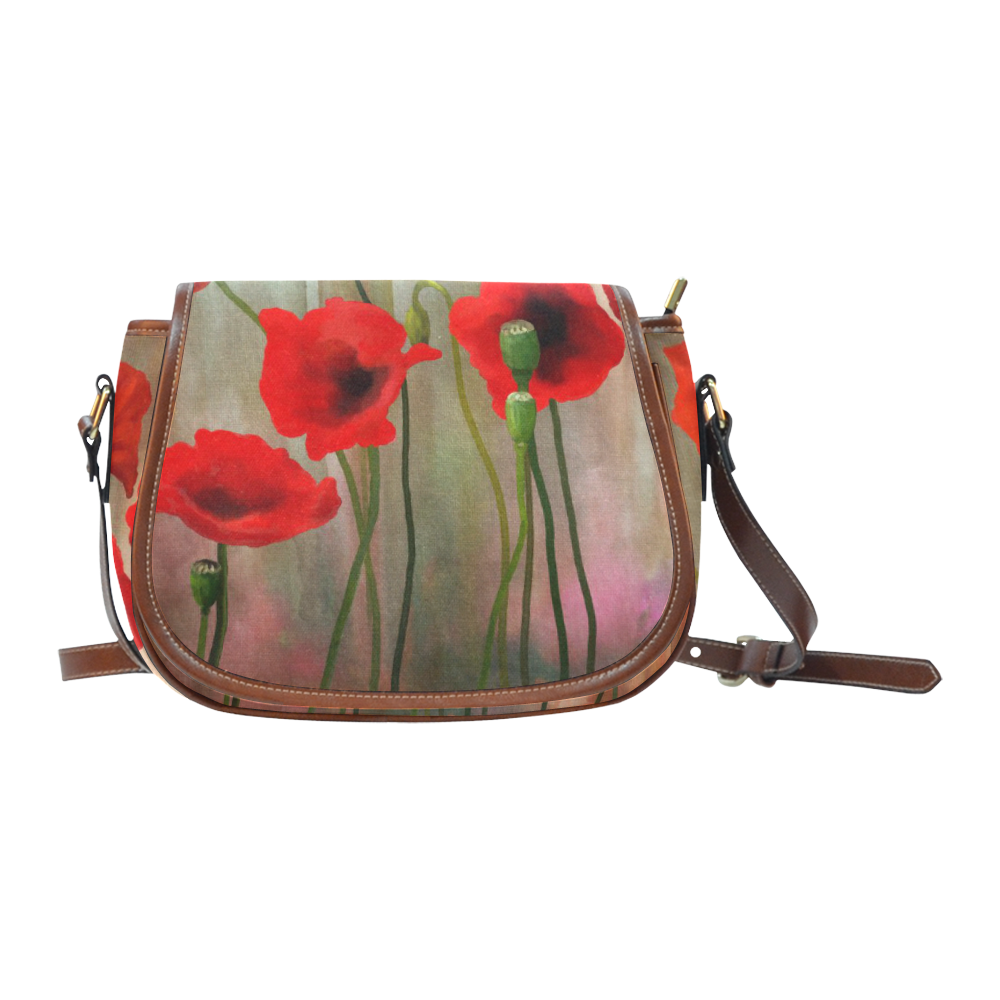 Poppies Saddle Bag/Small (Model 1649) Full Customization