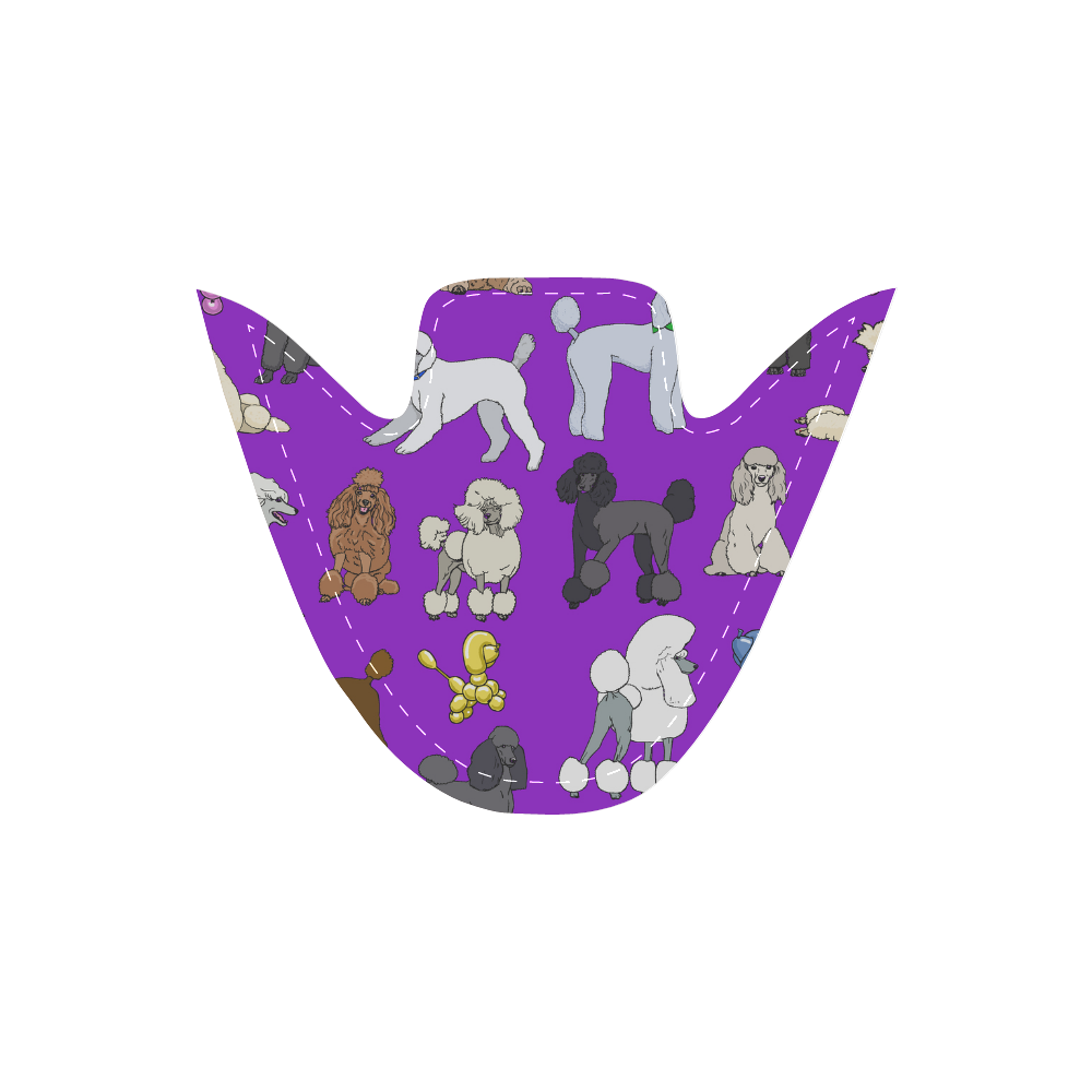 poodles purple Women's Unusual Slip-on Canvas Shoes (Model 019)