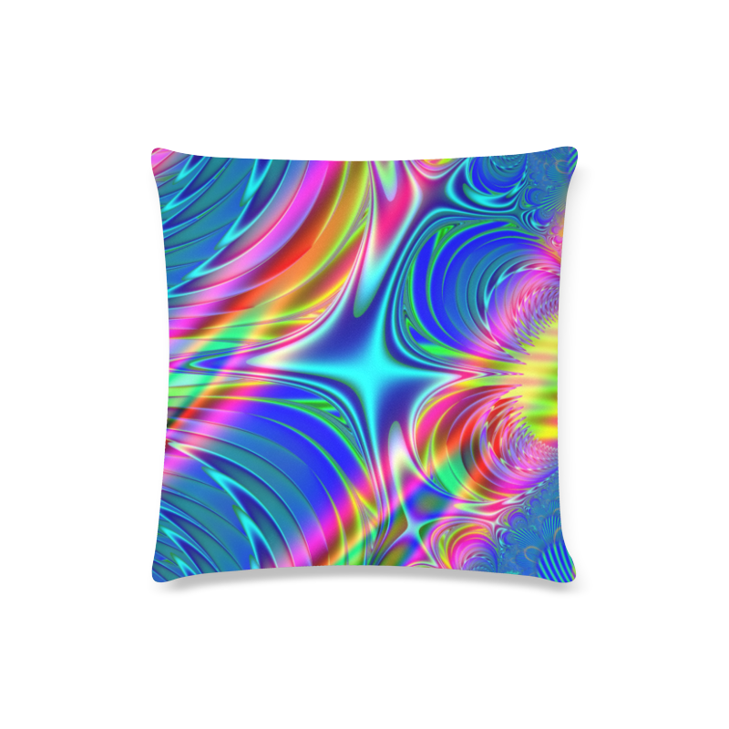 Rainbow Splash Fractal Custom Zippered Pillow Case 16"x16"(Twin Sides)