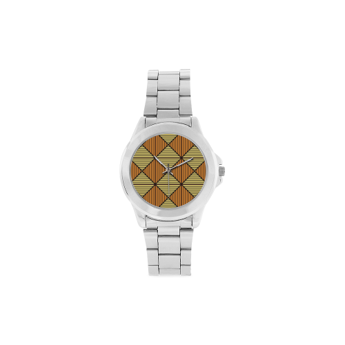 Geometric Triangle Pattern Unisex Stainless Steel Watch(Model 103)